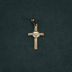 DIJE CRUZ DIAMANTADA ESPIRITU SANTO CENTRO ORO LAMINADO 18K