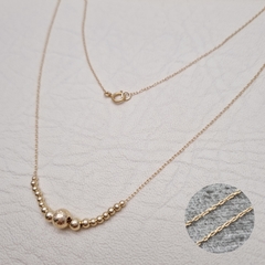 COLLAR DEGRADE DIAMANTADO B6MM ORO LAMINADO 18K