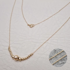 COLLAR DEGRADE DIAMANTADO B6MM ORO LAMINADO 18K