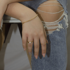 ANILLO SOLITARIO FLOR ORO LAMINADO 18K - comprar online