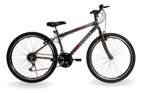 BICICLETA ARO 26 MTB 18/M EVOLUTION REBAIXADA GRAFITE/VERMELHO