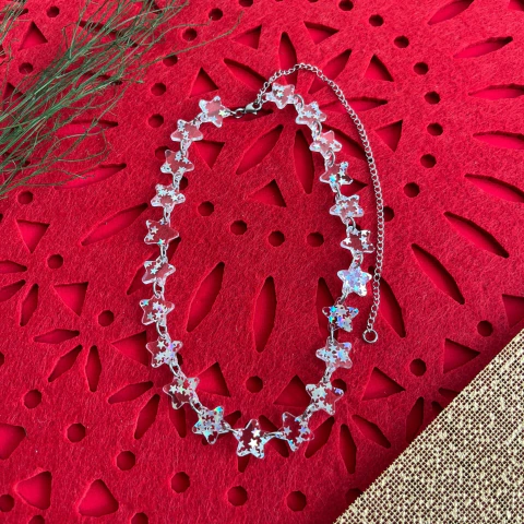 Gargantilha Star Estrelinhas Holográficas