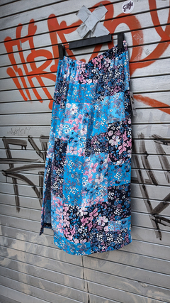 Falda Midi Flores Varios azul - comprar en línea