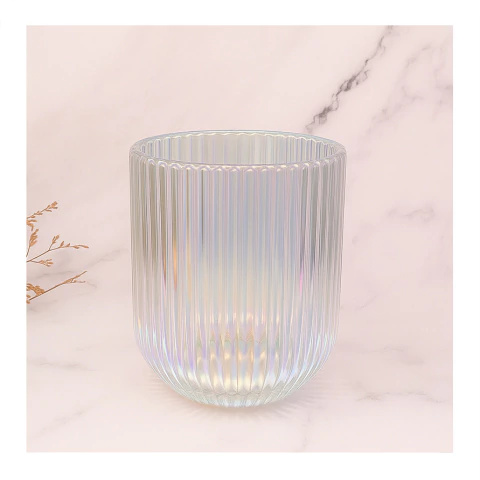 Vaso vidrio Transparente Tornasolado x 6 - comprar online
