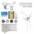 Gerador de turbina eólica de 600W com opções de 3 ou 5 lâminas, incluindo manual e acessórios.