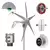Imagem do Gerador de turbina eólica 12v 24v 400w com controlador 3 5 lâminas pequena
