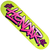 Shape para skate da marca Hondar, modelo 8.0, com design vibrante em verde limão e grafite rosa.
