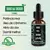 Frasco de óleo de CBD com potência de 500 a 3000 mg, 10 ml, com informações sobre alívio da dor e melhoria do sono.