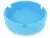 Cinzeiro de silicone azul redondo, resistente e lavável, ideal para uso em ambientes internos e externos.