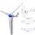 Gerador de turbina eólica de 400w com 3 ou 5 lâminas, mostrando detalhes de dimensões e design.