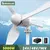 Gerador de turbina eólica de 5000W com três lâminas e dínamo magnético, montado em um mastro, com céu azul ao fundo.