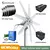 Turbina eólica horizontal com controlador livre e sistema de células solares p na internet