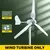 Turbina eólica de três lâminas projetada para geração de energia renovável.