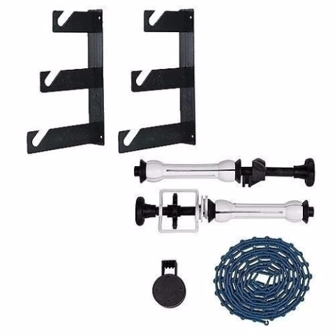 Kit Portafondo: Mensula Triple + 3 Expansores + Cadenas + Pesas