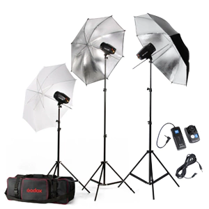 KIT GODOX FLASH ESTUDIO M 180 A X 3