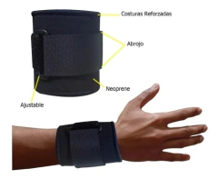 Muñequera Regulable Abrojo Gimnasio Pesas Fitness Body Therm - Citideportes