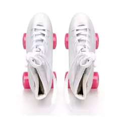 Patin Artistico Ez Life Base Aluminio 4 Ruedas Bota Blanca en internet