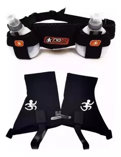 Combo Running Noaf Cinto Hidratacion 2 Botellas + Polainas