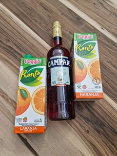 1 Campari 750 ml + 2 Jugos de Naranja 1000 ml