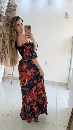 Vestido Bia Azul/Laranja na internet