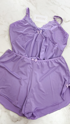 Babydoll Renda GG Lilás - comprar online