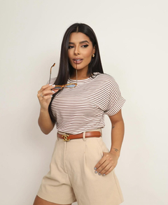 Camiseta manga japonesa listras finas - comprar online