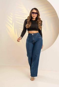 Calça Wide Leg Escura - comprar online