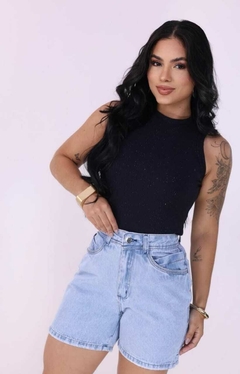 Bermuda Jeans Pedalete Lavagem Clara - comprar online