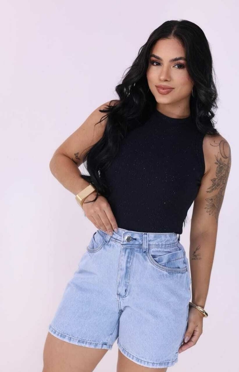 Bermuda Jeans Pedalete Lavagem Clara - comprar online