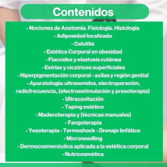 Imagen de Curso Online ESTETICISTA CORPORAL - VALOR INSCRIPCIÓN - CURSO DE INICIO - 4 meses - Valor Inscripción: