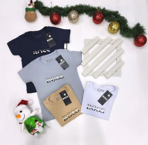 CAMISETA BOSS MALHA PERUANA ELASTANO MARCAS MENINO I