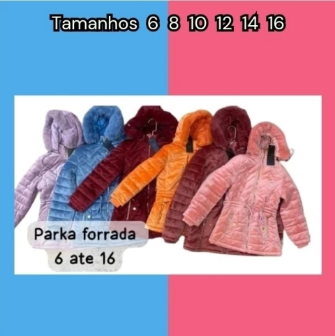 PARKA VELUDO 6 AO 16 INFANTIL