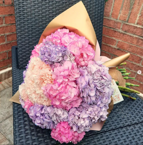 Bouquet de Hortensias Naturales Frescas