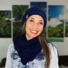 TOUCA DE LÃ - AZUL MARINHO - comprar online