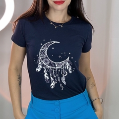 T-SHIRT LUA NOVA AZUL MARINHO - BABY LOOK - comprar online