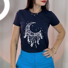 T-SHIRT LUA NOVA AZUL MARINHO - BABY LOOK
