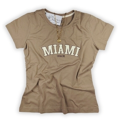 T-SHIRT BABY LOOK MIAMI BEACH - Cappuccino - comprar online