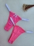 Fio duplo candy Rosa neon com branco