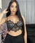 Cropedd Jasmine preto com nude - comprar online