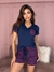 Pijama Elouise azul com roxo - Tutodabella - Lingerie 