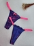 Fio duplo candy azul com rosa neon