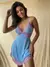 Camisola Afrodite azul com rosa