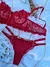 Conjunto Pétala duas tiras vermelho