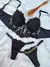 Conjunto cropedd pétala preto liso - loja online