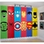Papel de Parede Infantil Tema Super Heróis Faixas Coloridas Decora Quarto de Menino