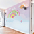 Papel de Parede Infantil Tema Arco Íris Tons Pasteis para Decorar Quarto de Bebê e Criança