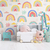 Papel de Parede Infantil Tema Arco-Íris Cute Baby Para Quarto de Criança