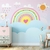 Papel de Parede Infantil Tema Arco Íris Tons Pasteis para Decorar Quarto de Bebê e Criança