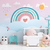 Papel de Parede Infantil Tema Arco-Íris Cute Baby Rosa Para Decorar Quarto de Bebê e Criança