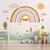 Papel de parede Infantil Jardim Arco-íris Borboletas Boho Quarto de Bebê e Criança